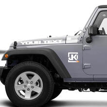 Kit di Adesivi Personalizzati in Vinile con Logo JK e Bandiera USA per Cofano e Lati per Jeep Wrangler JK_2
