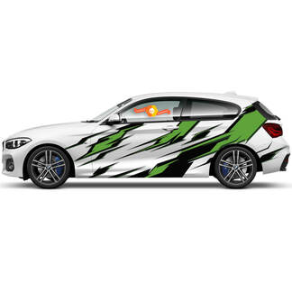 Coppia adesivi grafici decalcomanie in vinile laterali per BMW Serie 1 2015 stile Ninja
