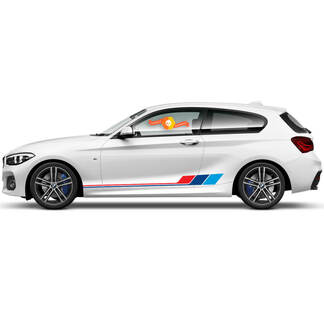 Coppia decalcomanie in vinile adesivi grafici pannello bilanciere laterale per BMW Serie 1 2015 strisce colorate
