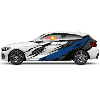 Coppia adesivi grafici decalcomanie in vinile laterali per BMW Serie 1 2015 Ninja Strike
