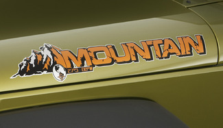 2 Jeep Mountain Rubicon JK Hood Colors Adesivo Decalcomania # 2