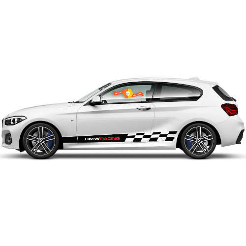 Coppia di adesivi in vinile grafici per fiancate per BMW Serie 1 2015 finitura linea da corsa BMW
