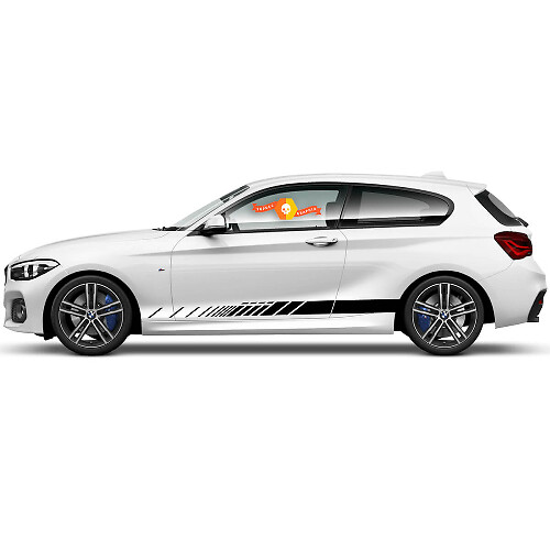 Coppia di adesivi in vinile grafici per fiancate per BMW Serie 1 2015 linea classica del pannello laterale
