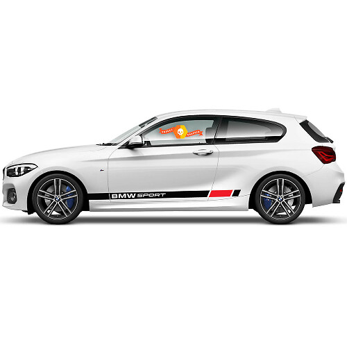 Coppia adesivi in vinile grafici sticker laterali per pannello laterale BMW 1 serie 2015 SPORT nuovo
