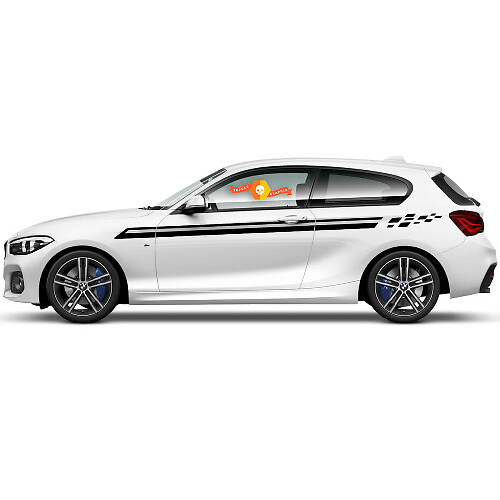Coppia adesivi in vinile grafici adesivi laterali bmw serie 1 2015 adesivo superiore
