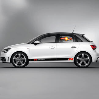 2x Decalcomanie in vinile Adesivi grafici Audi A1 Rocker panel S1 racing stripes 2022
