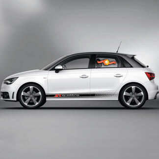 2x Decalcomanie in vinile Adesivi grafici Audi A1 Rocker panel Quattro strisce da corsa 2022
