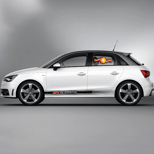 2x Adesivi in vinile Grafica Stickers Audi A1 Strisce da corsa Quattro per pannelli laterali 2022
