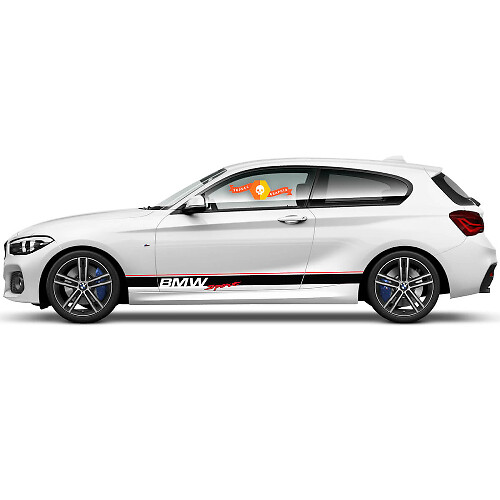 Coppia di adesivi in vinile grafici Stickers laterali bmw 1 series 2015 Pannello laterale SPORT
