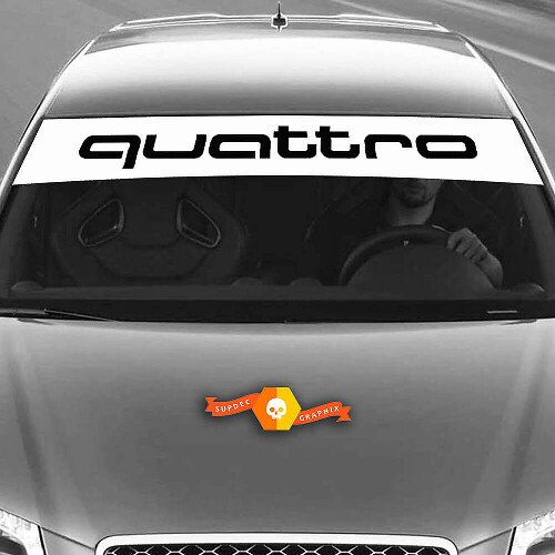 Adesivo Banner Parabrezza Quattro in Vinile per Audi