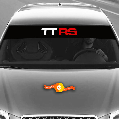 Adesivo in vinile con striscia e logo TT RS per parabrezza Audi TT RS