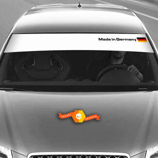 Decalcomanie in vinile Adesivi grafici parabrezza Audi sunstrip Germania bandiera piccola 2022
