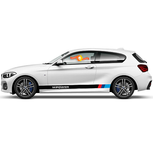 Coppia adesivi in vinile grafici sticker laterali bmw 1 series 2015 Rocker panel M POWER nuovo
