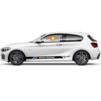 Coppia decalcomanie in vinile adesivi grafici laterali BMW serie 1 2015 bandiera a scacchi Pannello basculante stile Racing 2022
