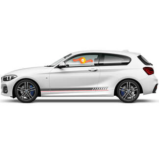 2x decalcomanie in vinile Adesivi grafici laterali pannello bilanciere BMW serie 1 2015 stile Racing grigio
