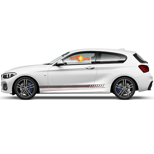 2x Adesivi in vinile Grafica Stickers laterali bmw 1 serie 2015 Racing style grigio
