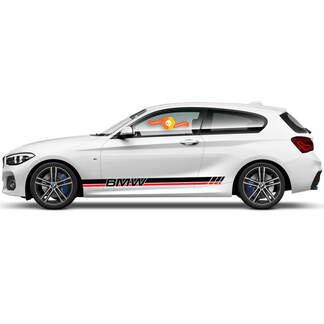 2x decalcomanie in vinile adesivi grafici laterali BMW serie 1 2015 pannello bilanciere BMW stile racing

