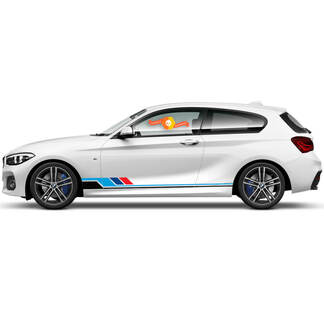 2x decalcomanie in vinile adesivi grafici laterali BMW serie 1 2015 strisce del pannello bilanciere nuove
