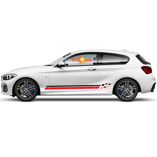 2 x decalcomanie in vinile adesivi grafici laterali BMW serie 1 2015 strisce per porte nuove
