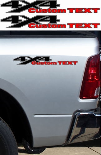 Adesivo Vinil Personalizzato Testo Angolato 4x4 per Fiancata Camion Dodge Ram 1500