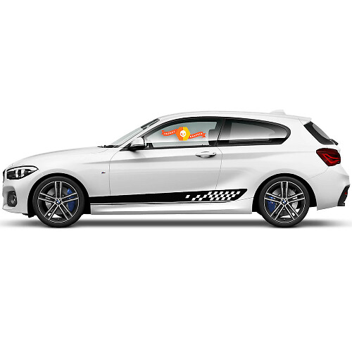 2 x Adesivi in vinile Grafica Stickers laterali bmw 1 series 2015 pannello laterale pista da corsa
