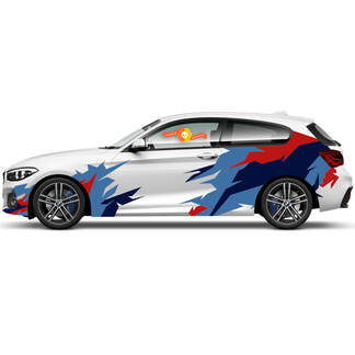 2 x decalcomanie in vinile adesivi grafici laterali BMW Serie 1 2015 porta Fire Race
