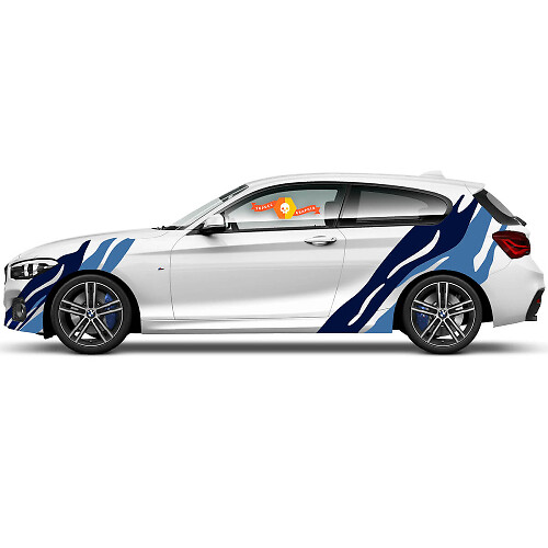 2 x Adesivi in vinile Grafica Stickers laterali bmw 1 serie 2015 stile mare
