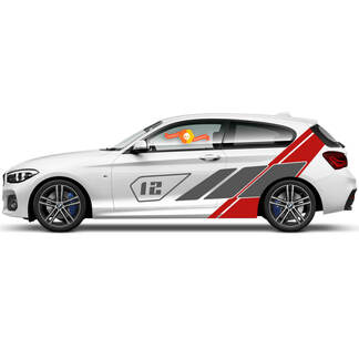 2 x decalcomanie in vinile adesivi grafici laterali BMW Serie 1 2015 grande disegno elegante
