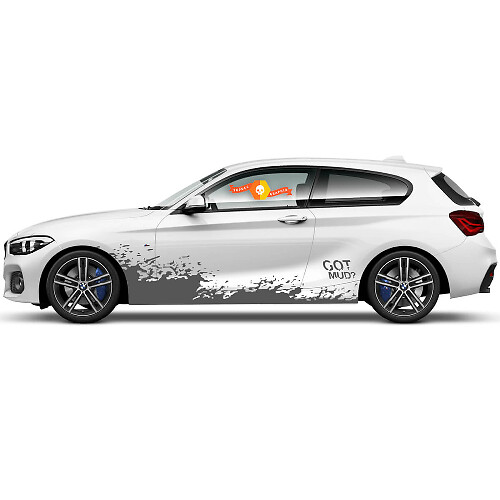 2 x Adesivi in vinile Stickers grafici laterali bmw 1 serie 2015 disegno fango volante nuovo
