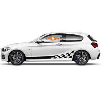 2 x decalcomanie in vinile adesivi grafici lato BMW serie 1 2015 bandiera a scacchi pannello bilanciere pista da corsa 2022
