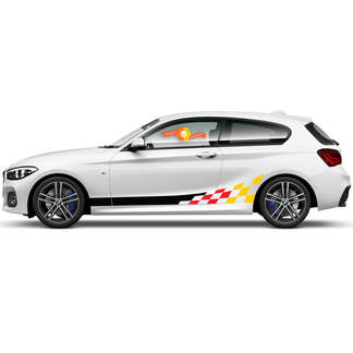 2x decalcomanie in vinile adesivi grafici lato BMW serie 1 2015 pannello bilanciere pista Garmany
