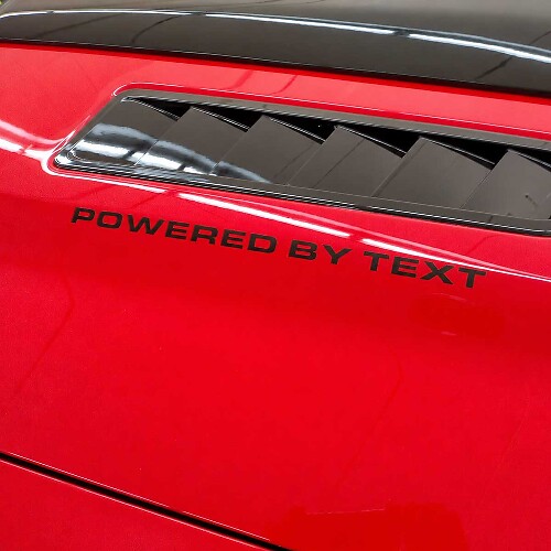 Set di Adesivi in Vinile per Cofano Powered By "Testo Personalizzato" per Musclecar Musclecarmodel GT