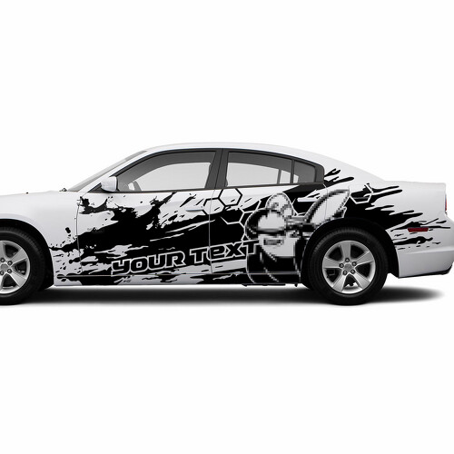 Adesivo in vinile laterale Super Bee e testo personalizzato per Dodge Challenger