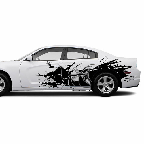 Adesivo Vinil Laterale Stile Splash Super Bee per Dodge Challenger