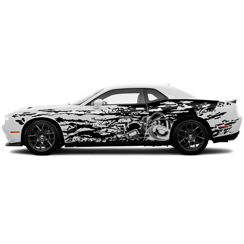 Adesivo Vinile Laterale Stile Grunge Super Bee per Dodge Charger
