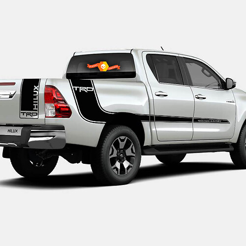 Kit Adesivi in Vinile per Portellone e Strisce Laterali Stile TRD per Toyota Hilux
