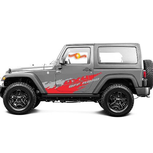 Adesivo JEEP nuovo in 2 colori Sticker fango splash 4x4 Grafica porta laterale Off-road Wrangler Door
