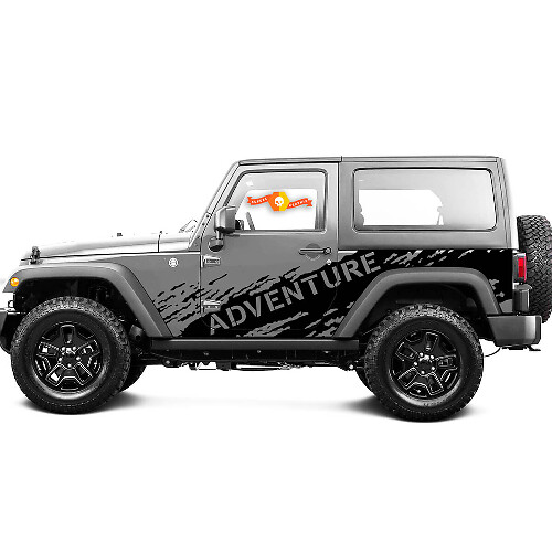 2 Nuovo adesivo JEEP Decal Sticker fango splash AVVENTURA grafica porta laterale Wrangler Door
