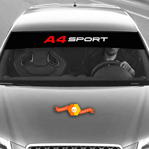 Adesivi in vinile Grafica Adesivi parabrezza A4 Sport Audi sunstrip Racing 2022
