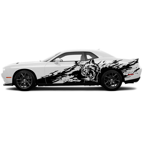 Adesivo in vinile Torn Grunge Hellcat per porta laterale Dodge Challenger