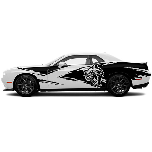 Hellcat Splash Grunge Adesivo Vinilico Laterale Porta per Dodge Challenger