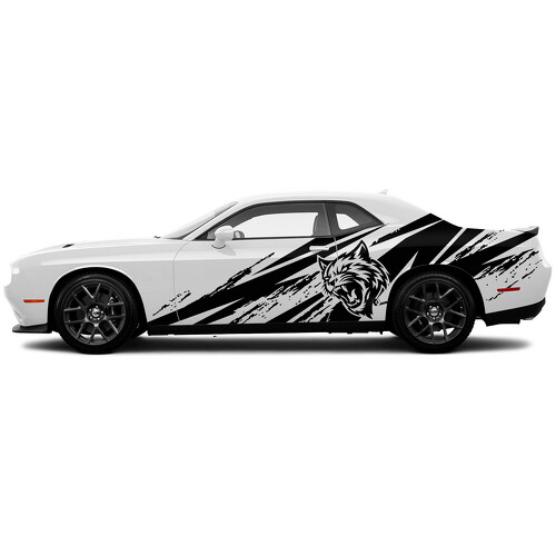 Adesivo in vinile stile usurato Wildcat laterale per Dodge Challenger