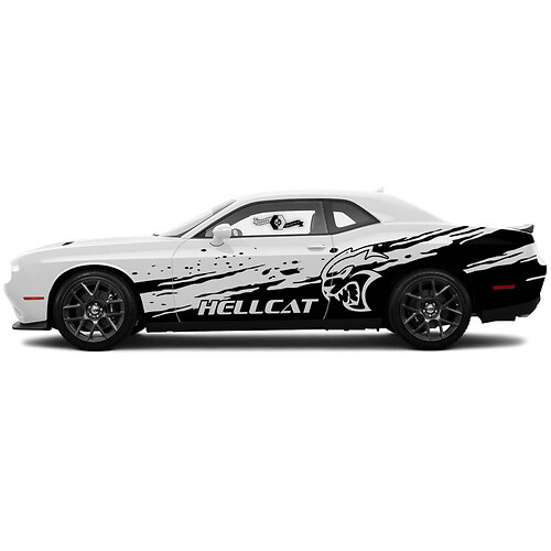Abbina Nuovo Dodge сHarger o Challenger graffi di Hellcat Distruggiti Dishing Dorte Grunge Decals