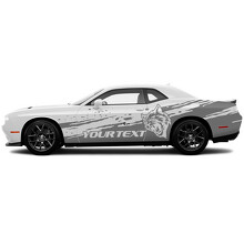 Adesivo in vinile laterale stile consumato con testo Wildcat e personalizzato per Dodge Challenger_2