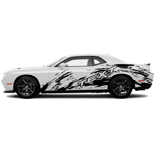 Adesivo Laterale in Vinile Stile Schizzi di Fango Personalizzato per Dodge Challenger_1
