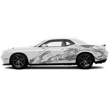 Adesivo Laterale in Vinile Stile Schizzi di Fango Personalizzato per Dodge Challenger_2