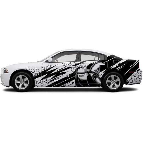 Adesivo Vinile Laterale Super Bee Stile Nido d'Ape per Dodge Challenger