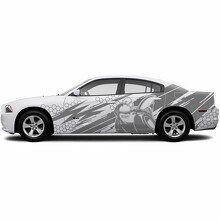 Adesivo Vinile Laterale Super Bee Stile Nido d'Ape per Dodge Challenger_2