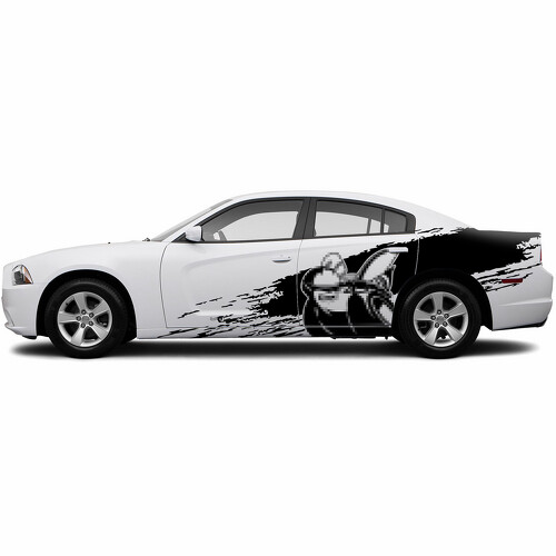 Adesivo in vinile laterale stile schizzi di fango Super Bee per Dodge Challenger_1