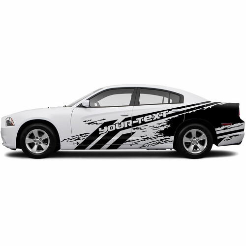 Adesivo vinilico laterale stile distrutto personalizzato per Dodge Charger